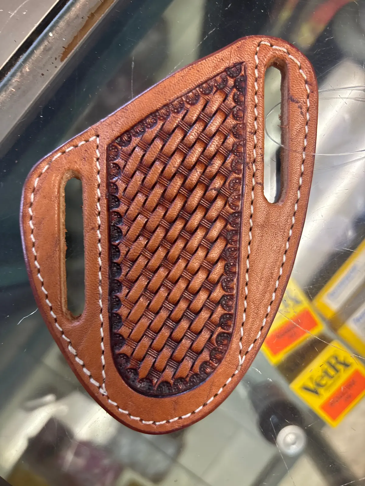Knife Scabbard, Slant Basket Stamp Reversible 1