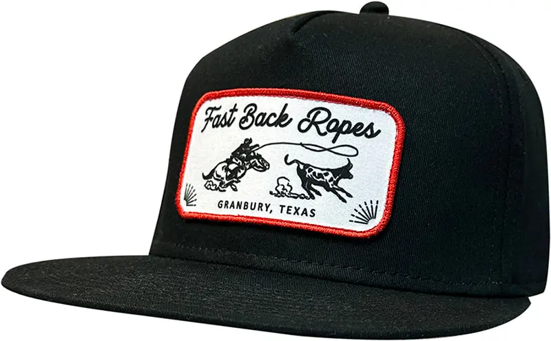Black Flat Brim W/Patch Fast Back 1
