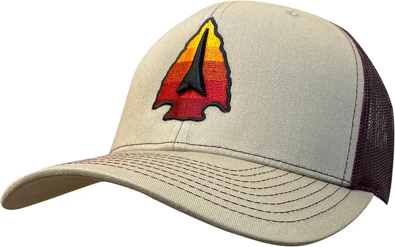 Fast Back Khaki / Burgundy Arrowhead Cap 1