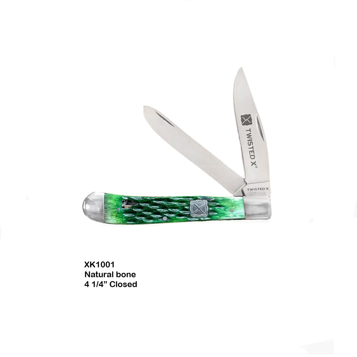 Twisted X  Knifes- 4 1/4" Closed Green Bone 1