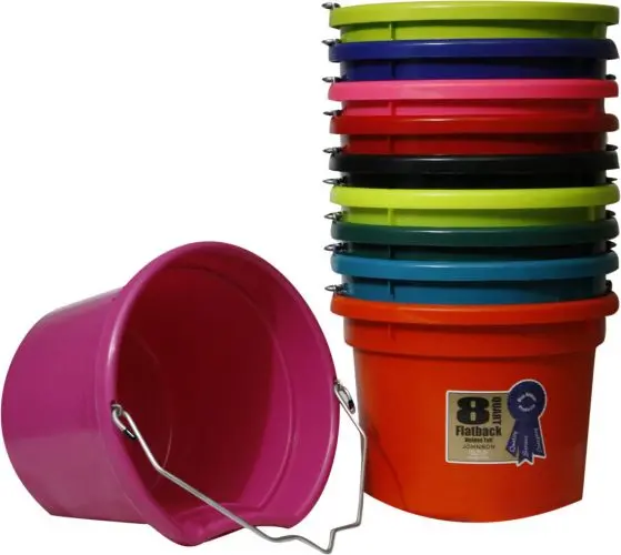 Green 8Qt Flatback Bucket -  8.5" Tall 1