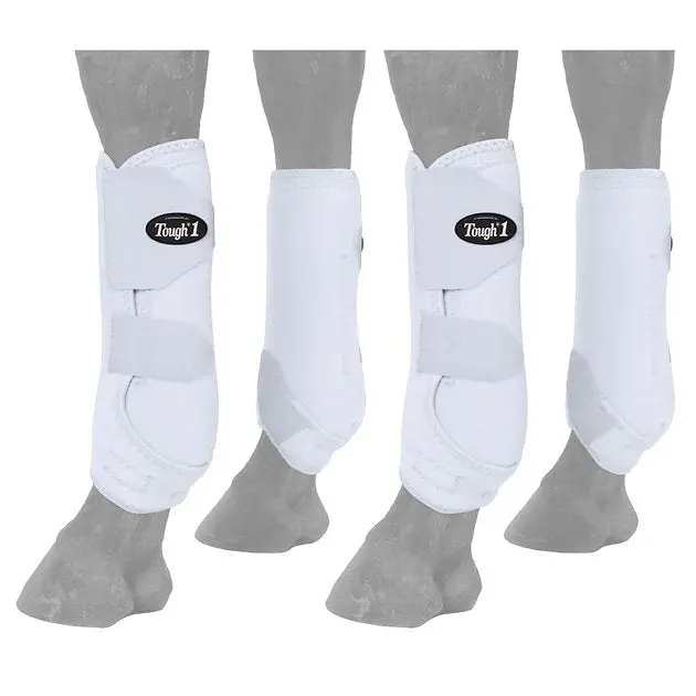 Tough1 Extreme Vented Sport Boots - Full Set - Medium - White 1