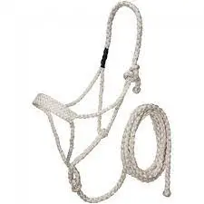 Tough1 Mule Tape Halter With Lead 10 Ft- White 1