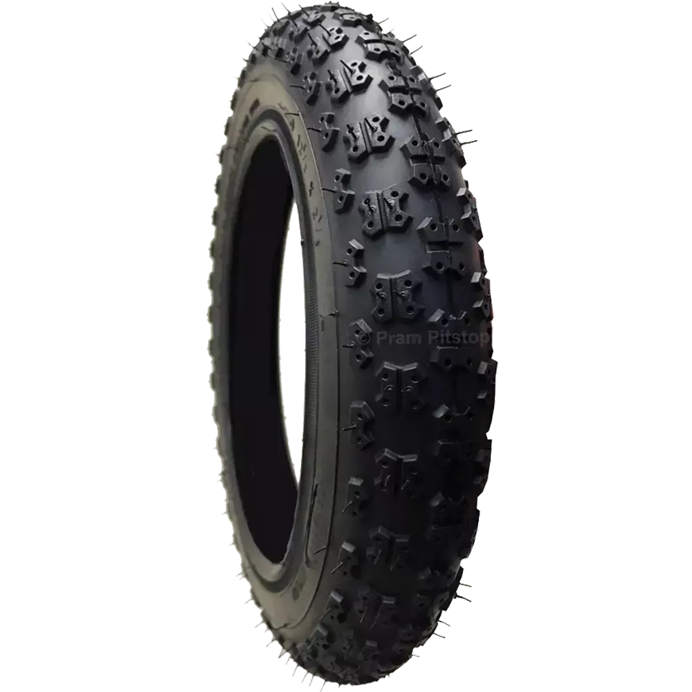 12 1/2 X 2 1/4” Pram Tyre (Black) Proven Chunky / Easy-Rolling Tread Pattern 1
