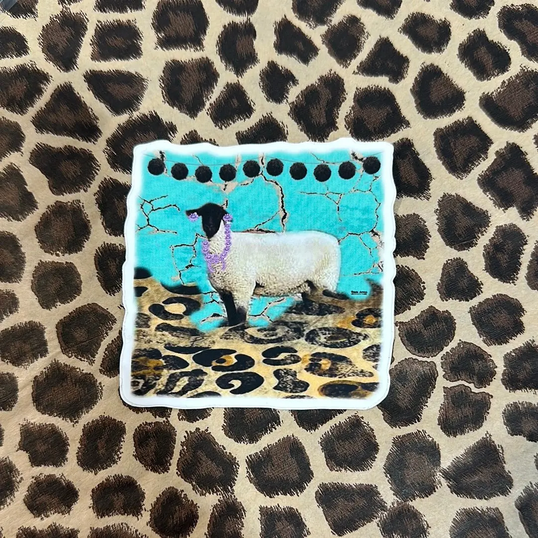 Show Lamb Sticker W/Pink 1