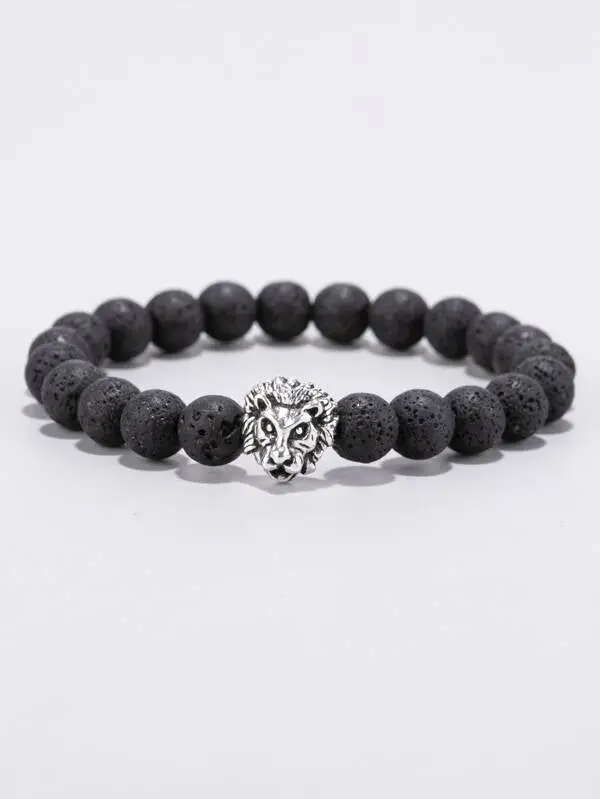 Men Animal Decor Beaded Bracelet 1