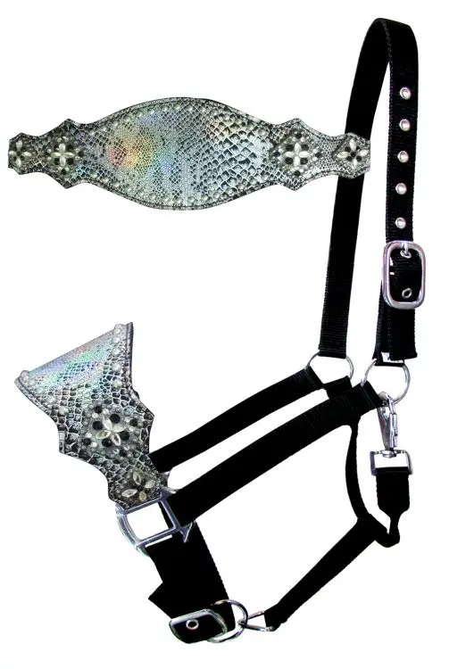 Showman - Nylon Bronc Halter With Snakeskin 1