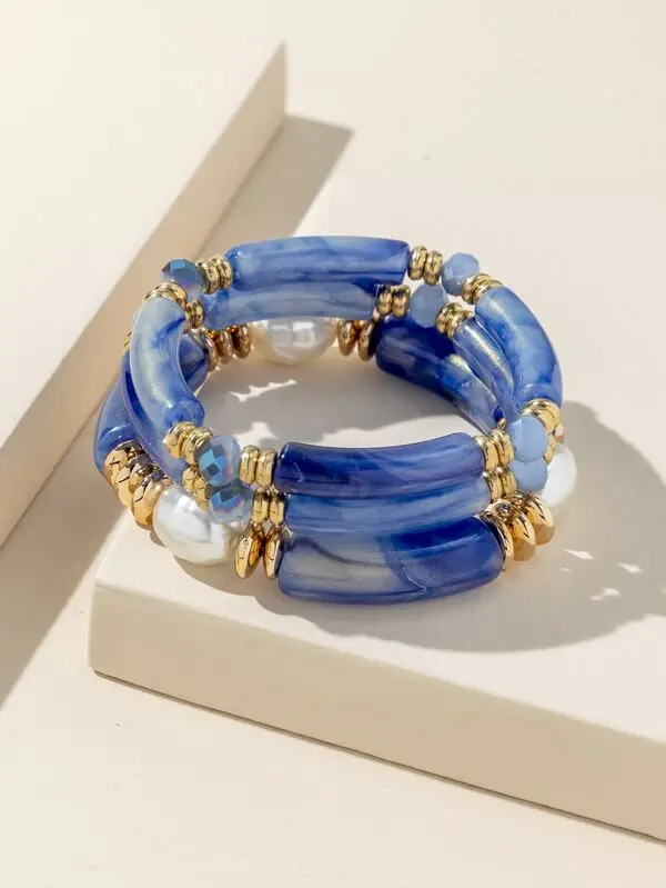 3Pcs/Set Faux Pearl Decor Bracelet 1