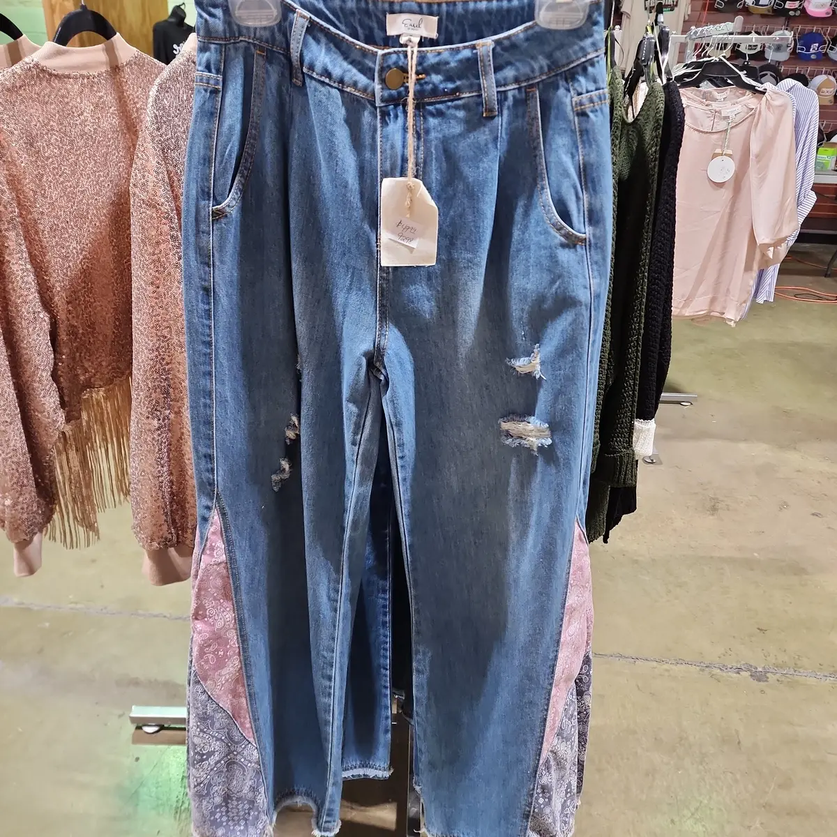 9298 Denim W/Print Detailing 1