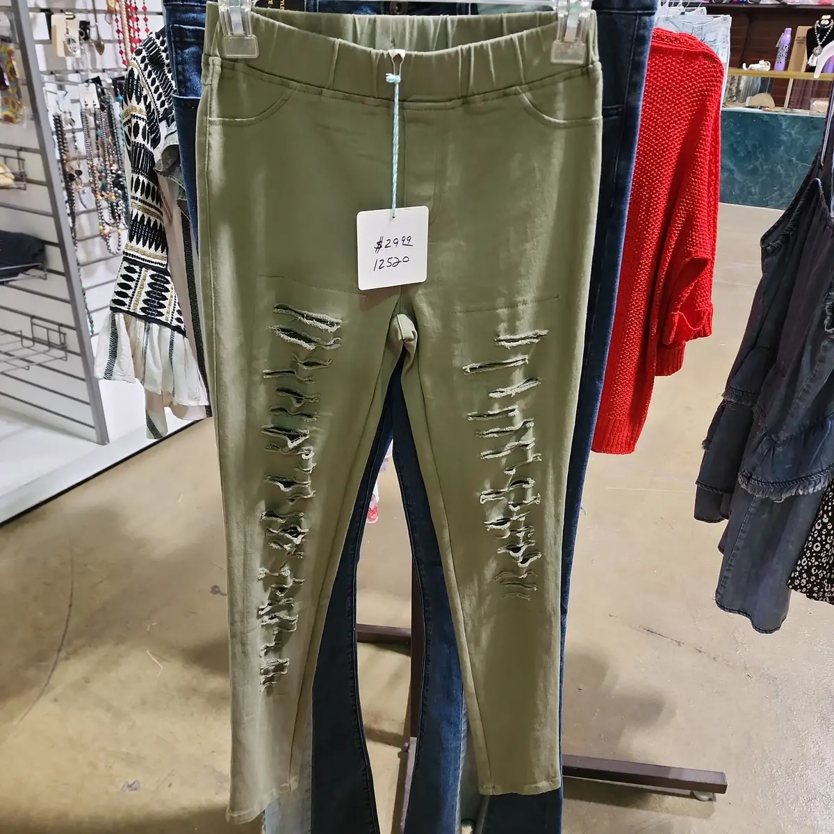 12520 Green Skinny Jeans Small 1
