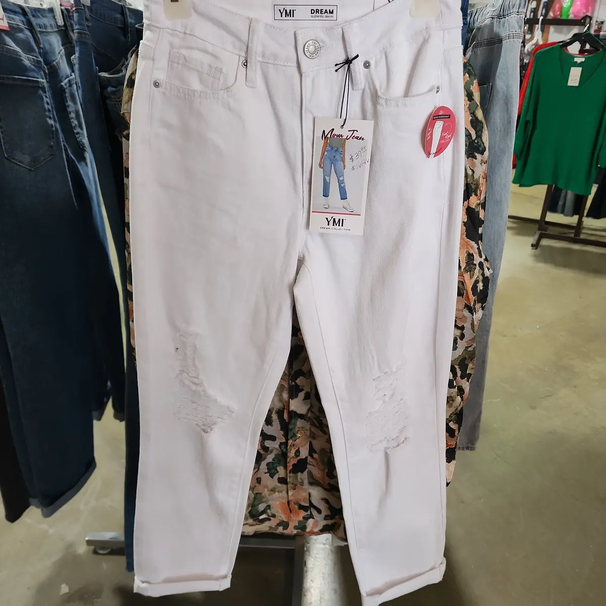 White High Rise Mom Fit Jean 1