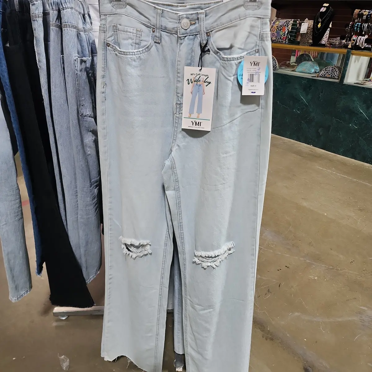 Wide Leg Torn Jeans - Ymi 1