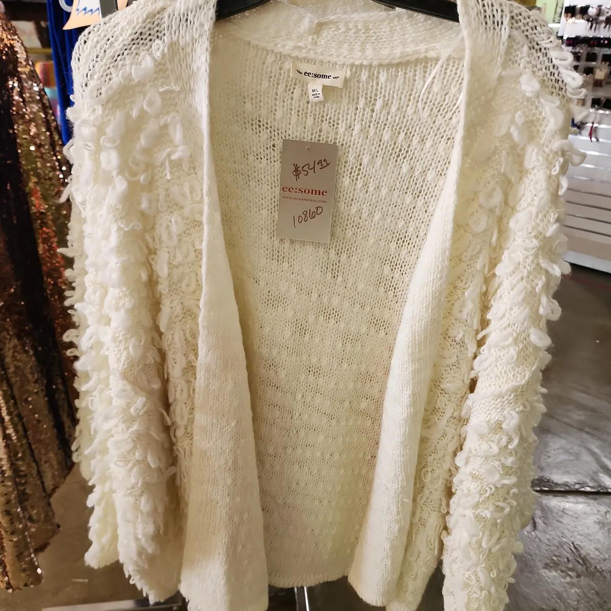 Shaggy Cream Cardigan M/L 1