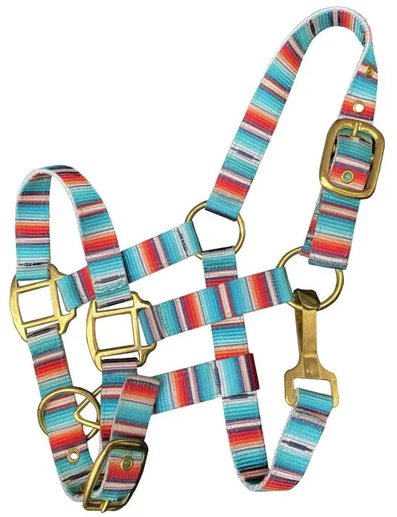 Showman Premium Nylon Serape Print Halter With Brass Hardware. Pony Size 1