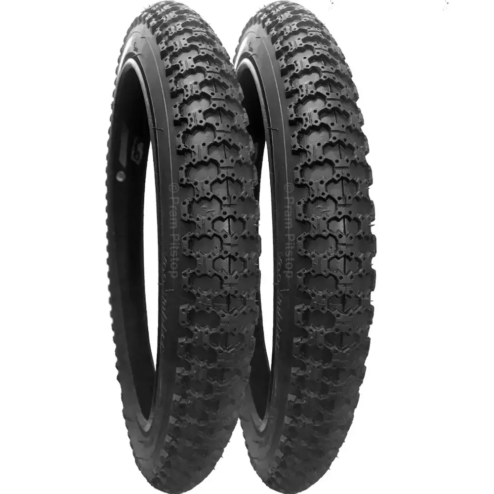 16 X 1.75” Jogger Tyre Pair (Black) Classic 'Comp 3' Tread Pattern 1