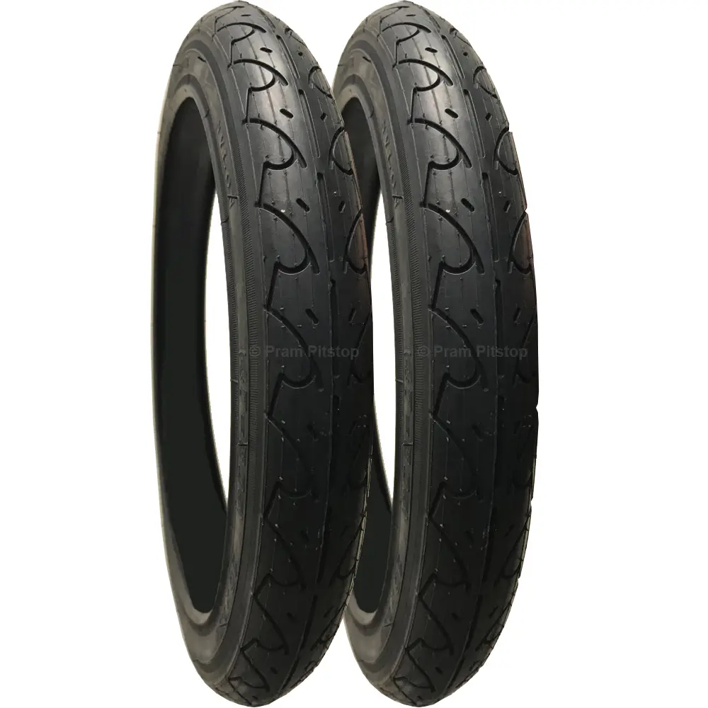2 Pack - 16 X 1.75” Pram Tyres In Black 1
