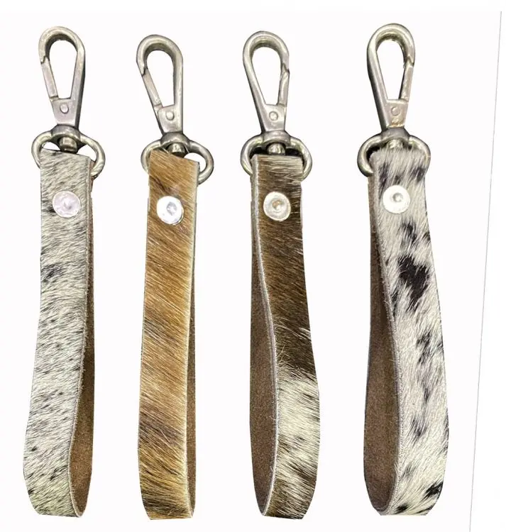 Showman ® Hair On Cowhide Wristlet Loop / Keychain Clip. 1