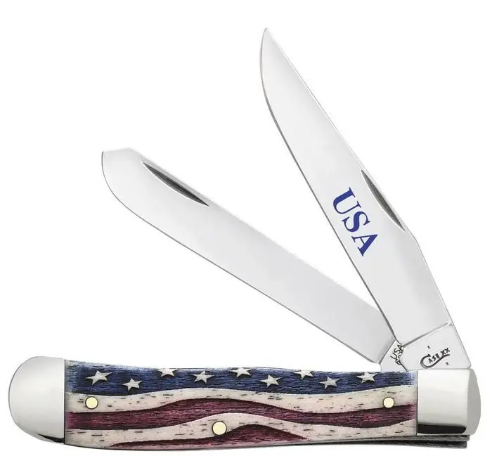 Case Xx - Star Spangled Embellished Smooth Natural Bone Trapper 64132 1