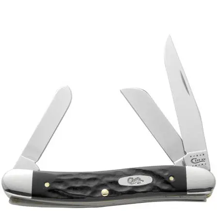 Case Xx - Rough Black Jigged Synthetic Medium Stockman 1