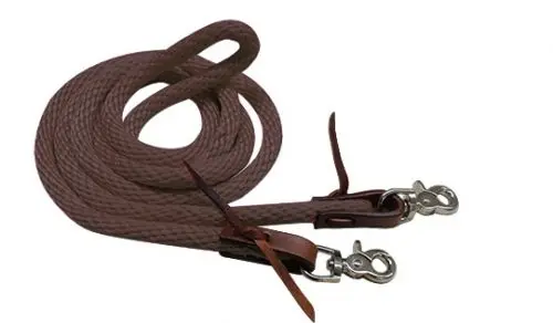 19246 - 96" Derby Nylon Barrel Reins With Scissor Snap Ends - Brown 1