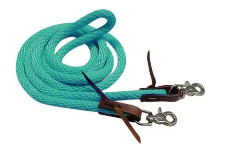 19246 - 96" Derby Nylon Barrel Reins With Scissor Snap Ends.- Green 1