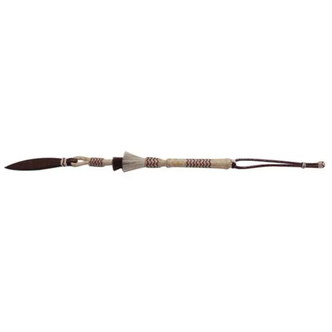 Showman 29" Braided Rawhide Quirt With Horse Hair And Leather Popper 1