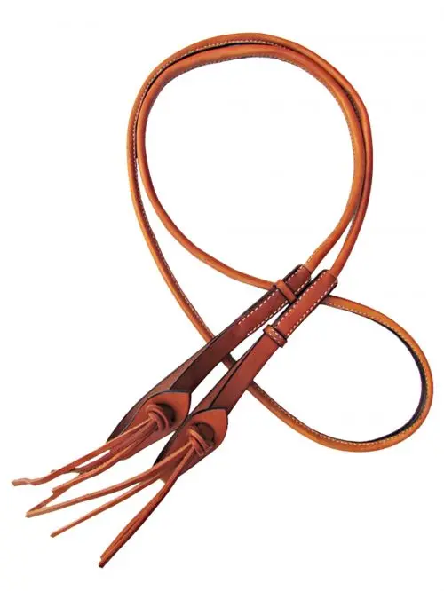 19448 - 8Ft Round Roping Reins With Leather Loop Ends. 1