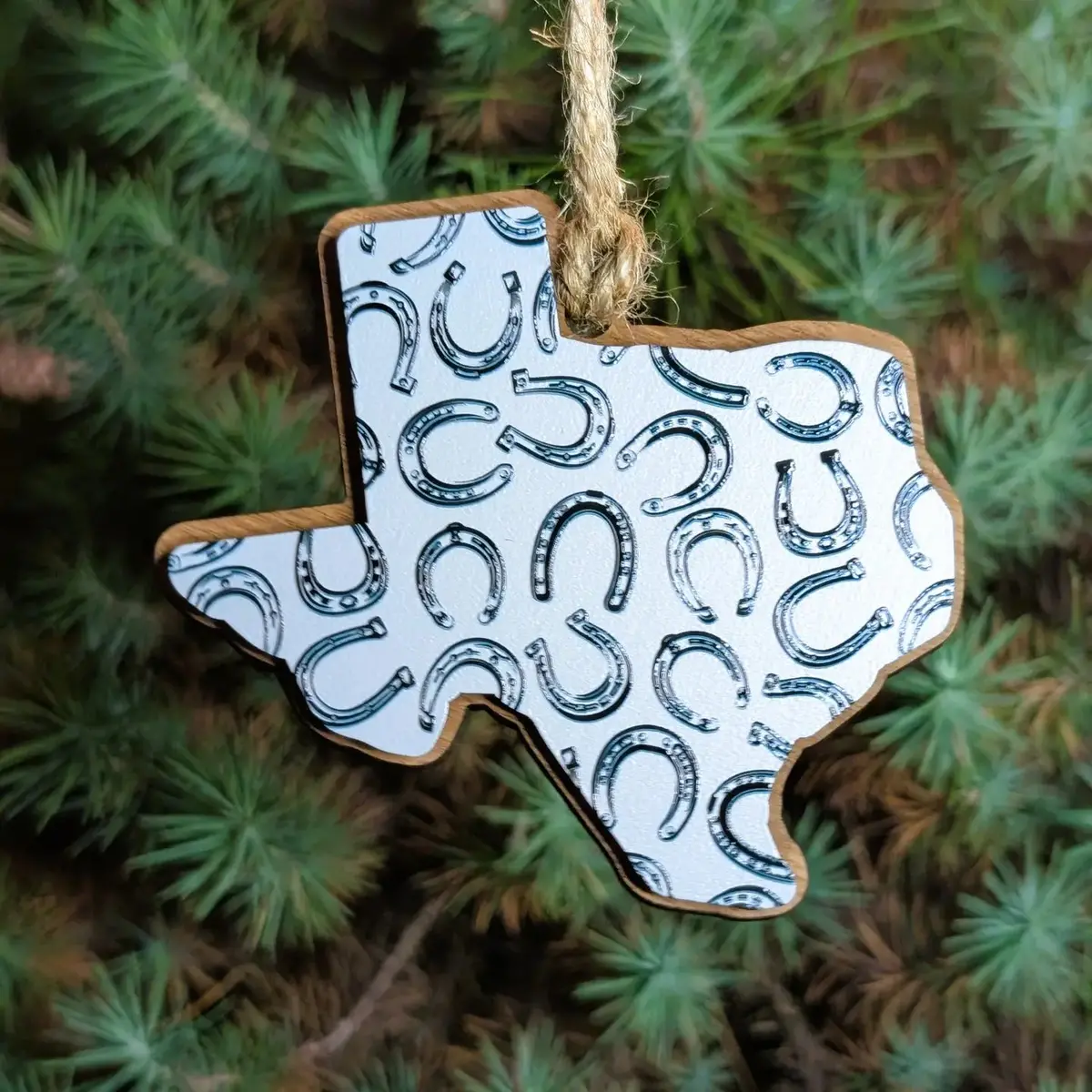 Texas Horseshoe Christmas Ornament 1