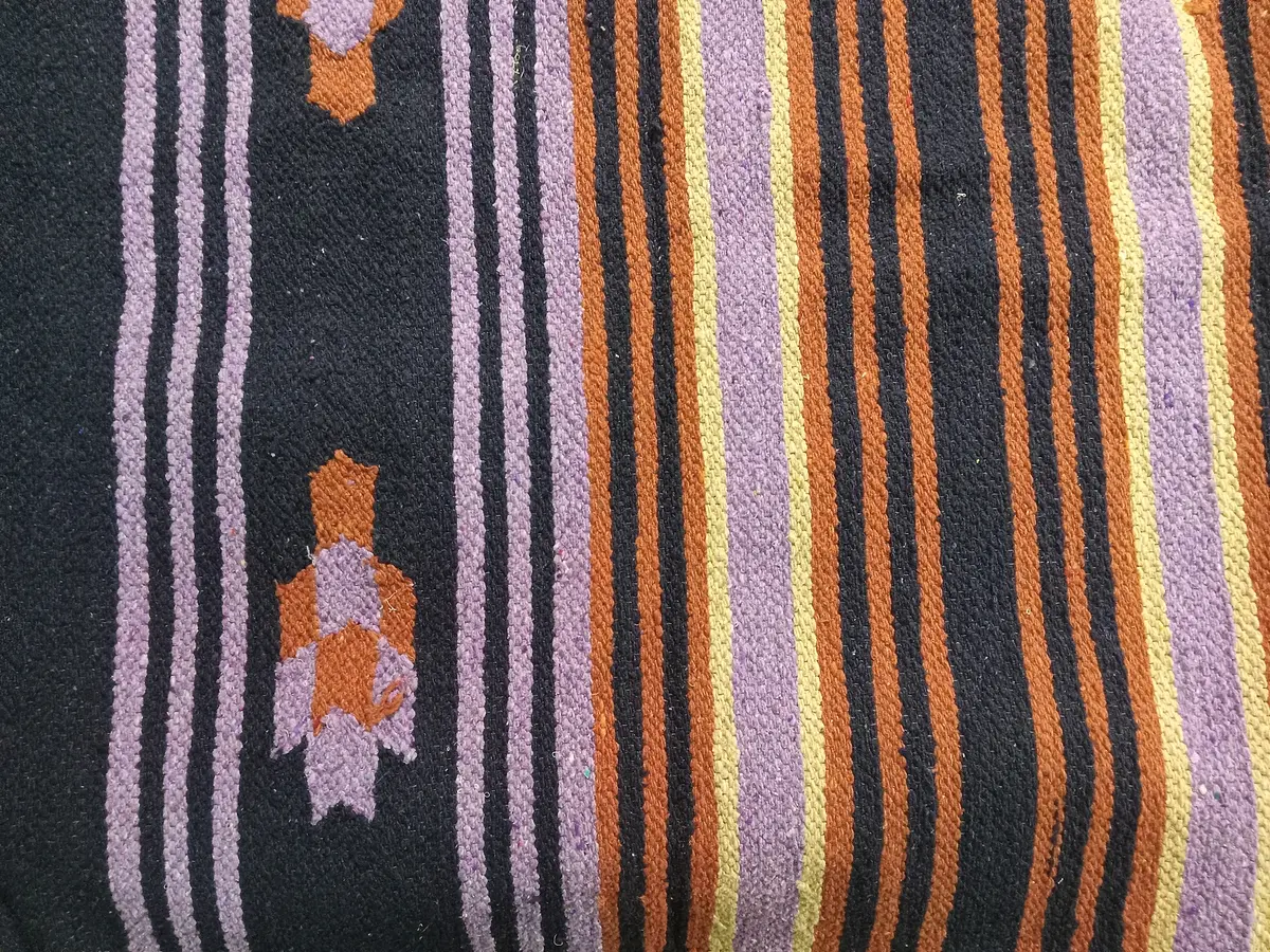 Single Weave Saddle Blanket Purple/Brown/Blue 1
