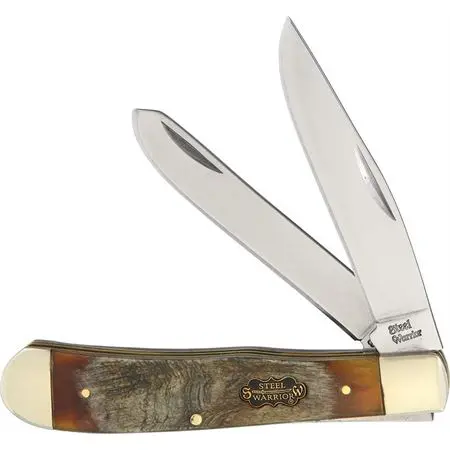 Steel Warrior - Trapper Folding Knife With Ram's Horn Handle 1