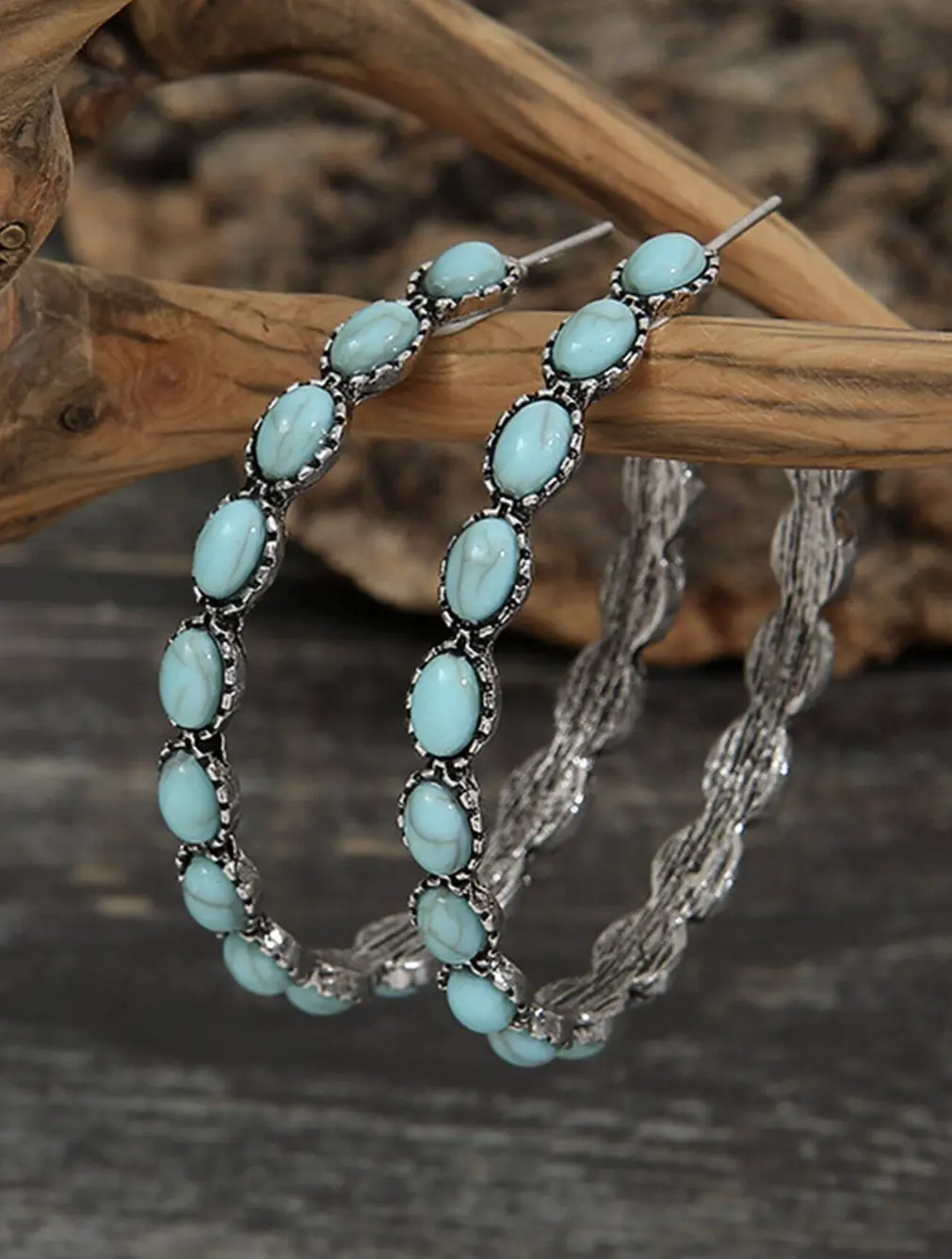 Vintage Western Style Turquoise Dangle Earrings 1