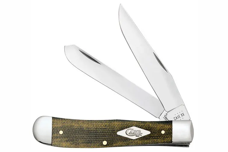 Case Xx - Trapper Smooth Black, Green, & Natural Canvas Micarta 1
