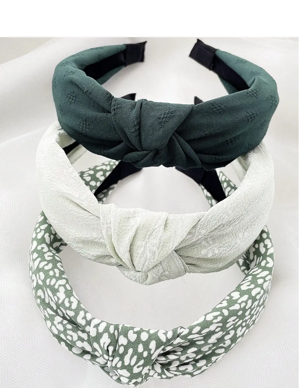 Women's Leopard & Solid Color Wide Headbands With Knots (Sold Individual) 1