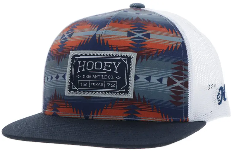 "Doc" Hat Navy/White Aztec With Rectangle Patch 1