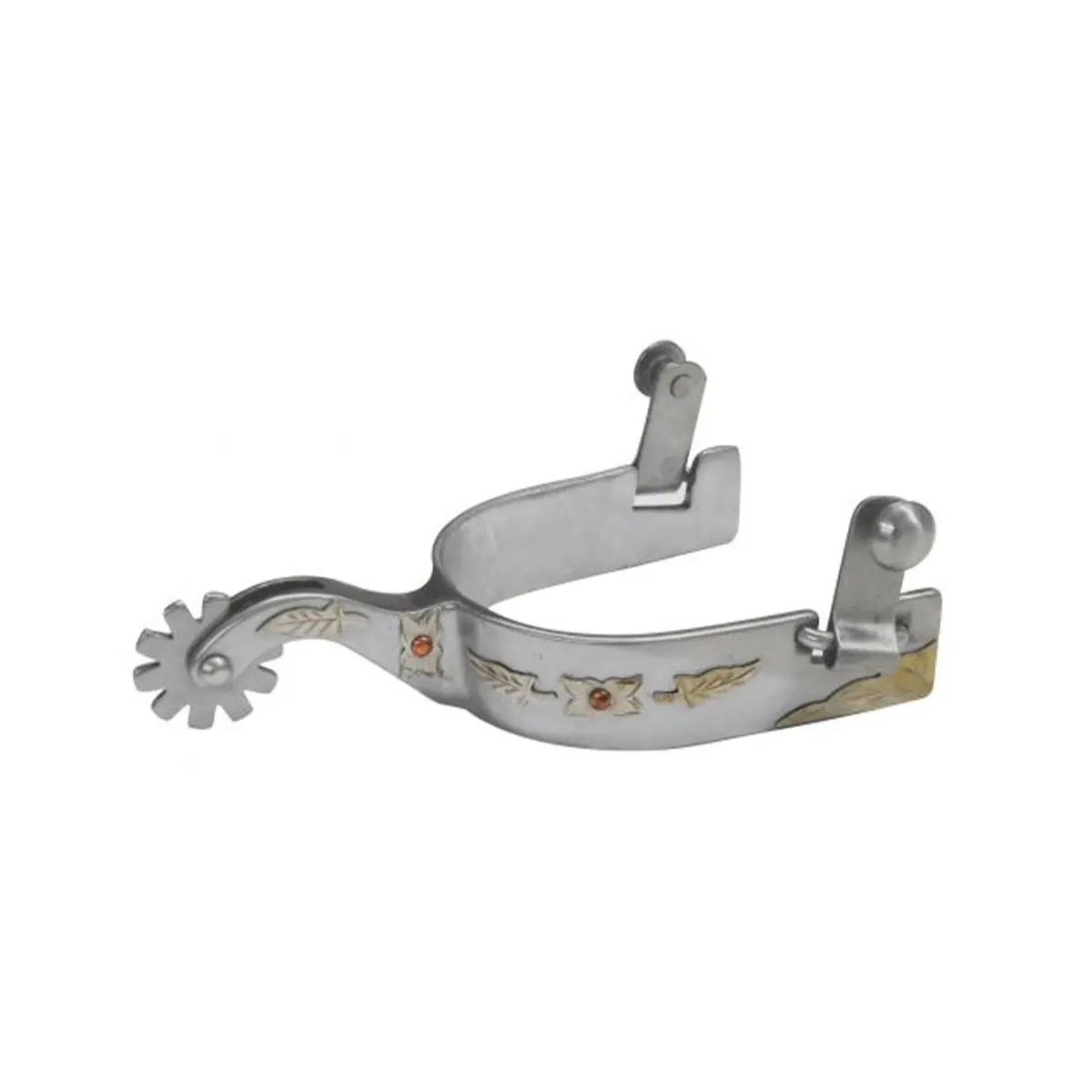 Showman Stainless Steel Spur With Gold Leaf Overlay 1