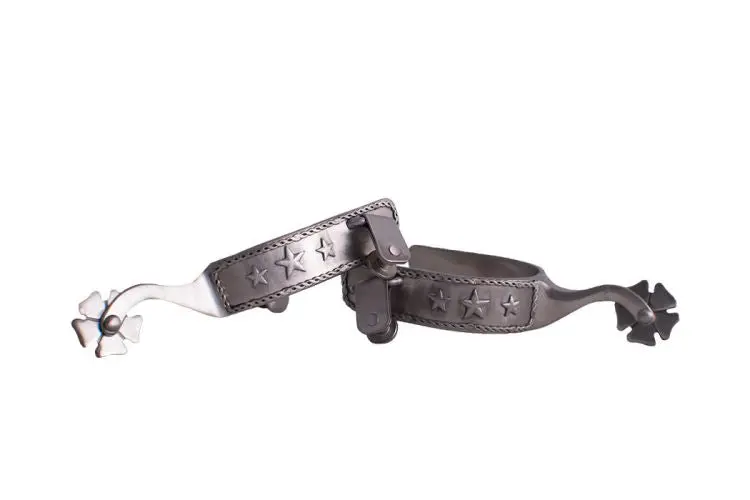 Showman Men's Size Stainless Steel Spur With Rope Border And Stars 1