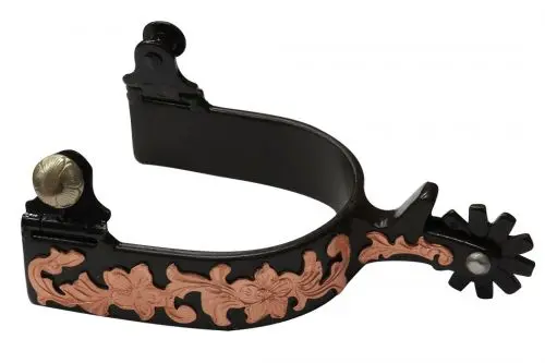 Showman ® Antique Brown Spur With Rose Gold Engraved Overlay 1