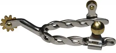 Showman® Stainless Steel Twisted Band Spur. 1