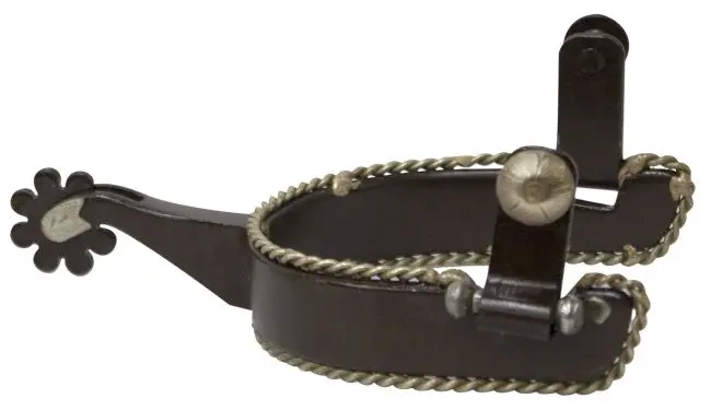 Showman Men's Brown Steel Spur With Twisted Border Accent 1