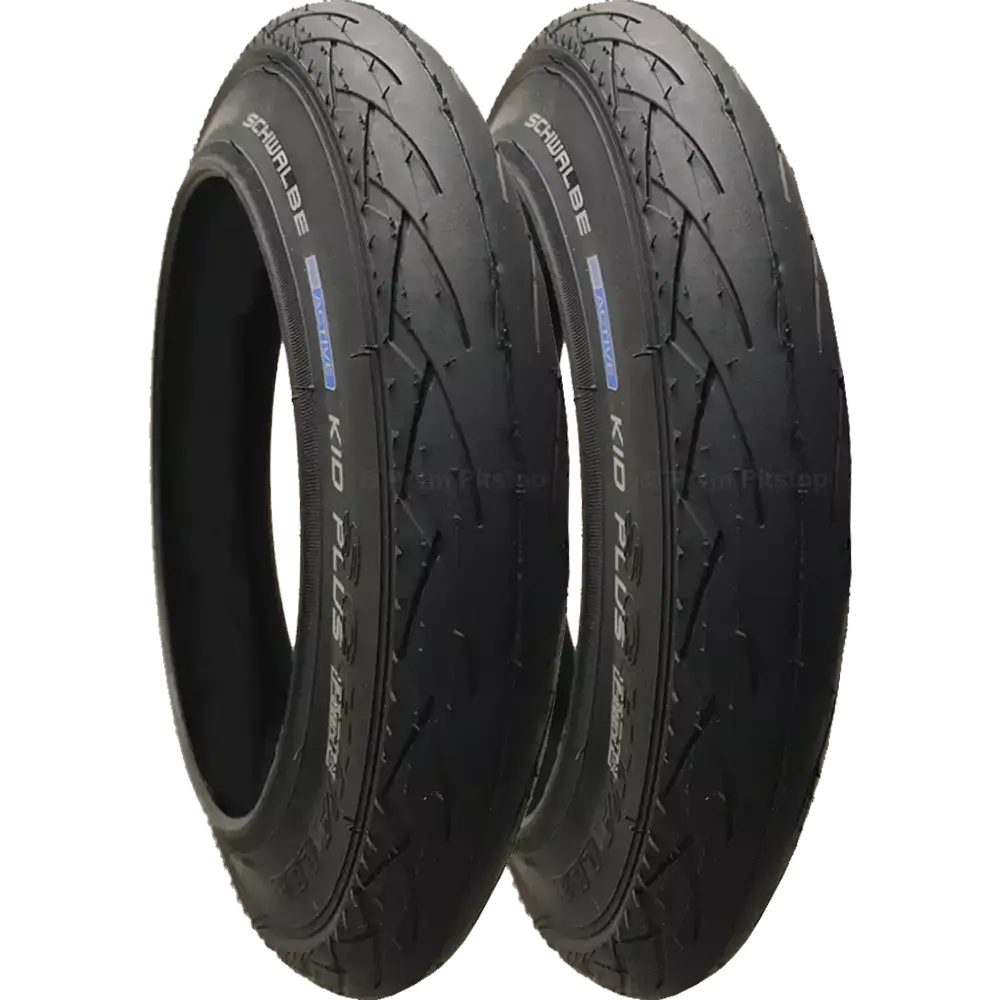 2 Pack - 12 X 1.75” Pram Tyre (Puncture Resistant Layer) Schwalbe 'Kid Plus' Premium Quality 1