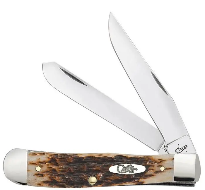 Case Xx - Amber Bone Peach Seed Jig Trapper 00164 1