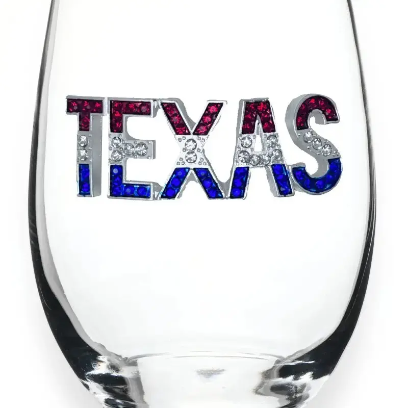 Texas Stemless Wine Glass 1