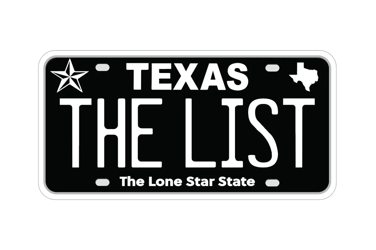 The List License Plate Sticker 1