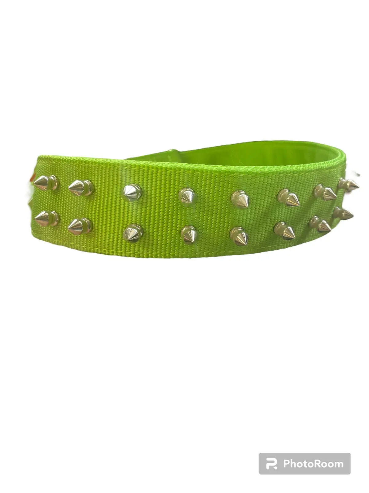 18'' Pet Collar - Light Green Spike 1