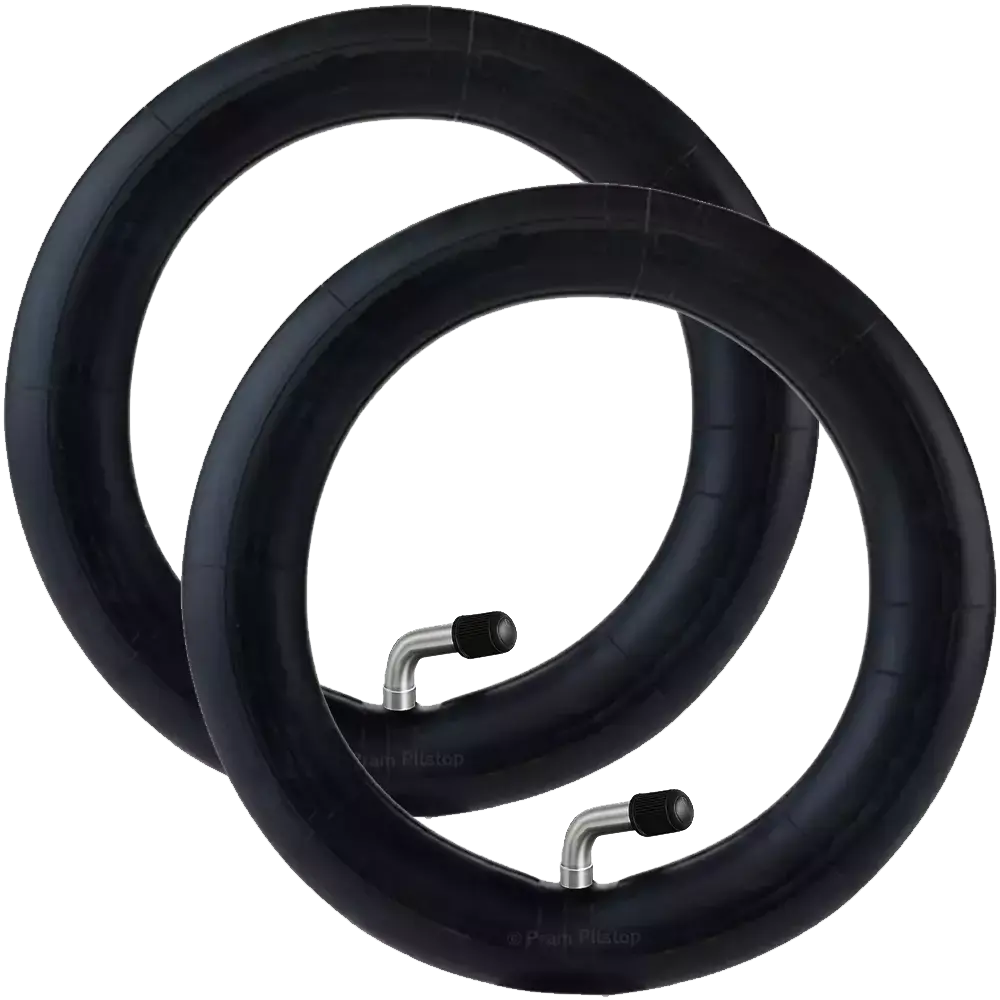 2 Pack - 10 X 1.75 - 2.00” Premium Quality Pram Inner Tube - 90 Degree Valve 1