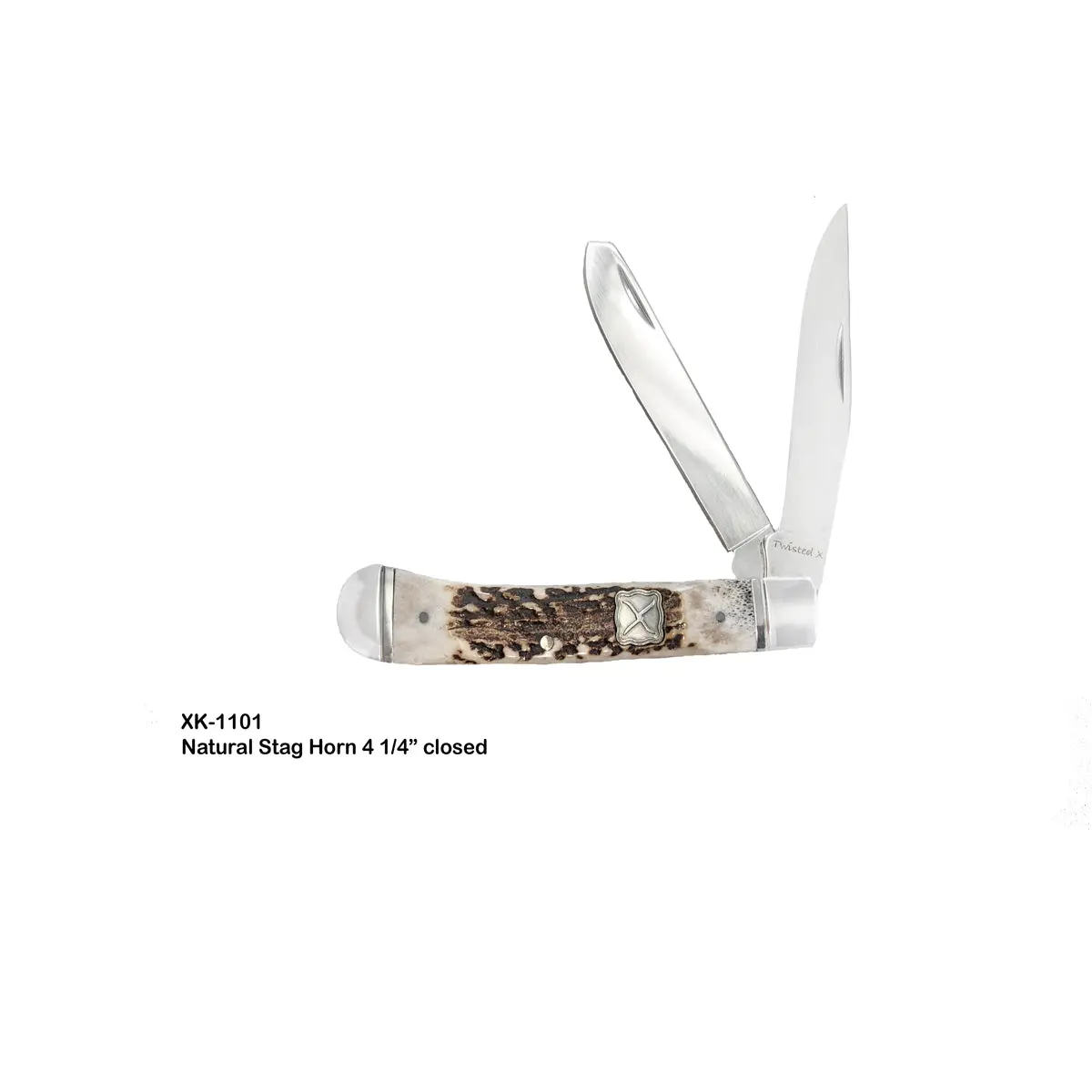 Twisted X Folding Knives- Folding Stainless Steel Handle Doms Stag Horn 1