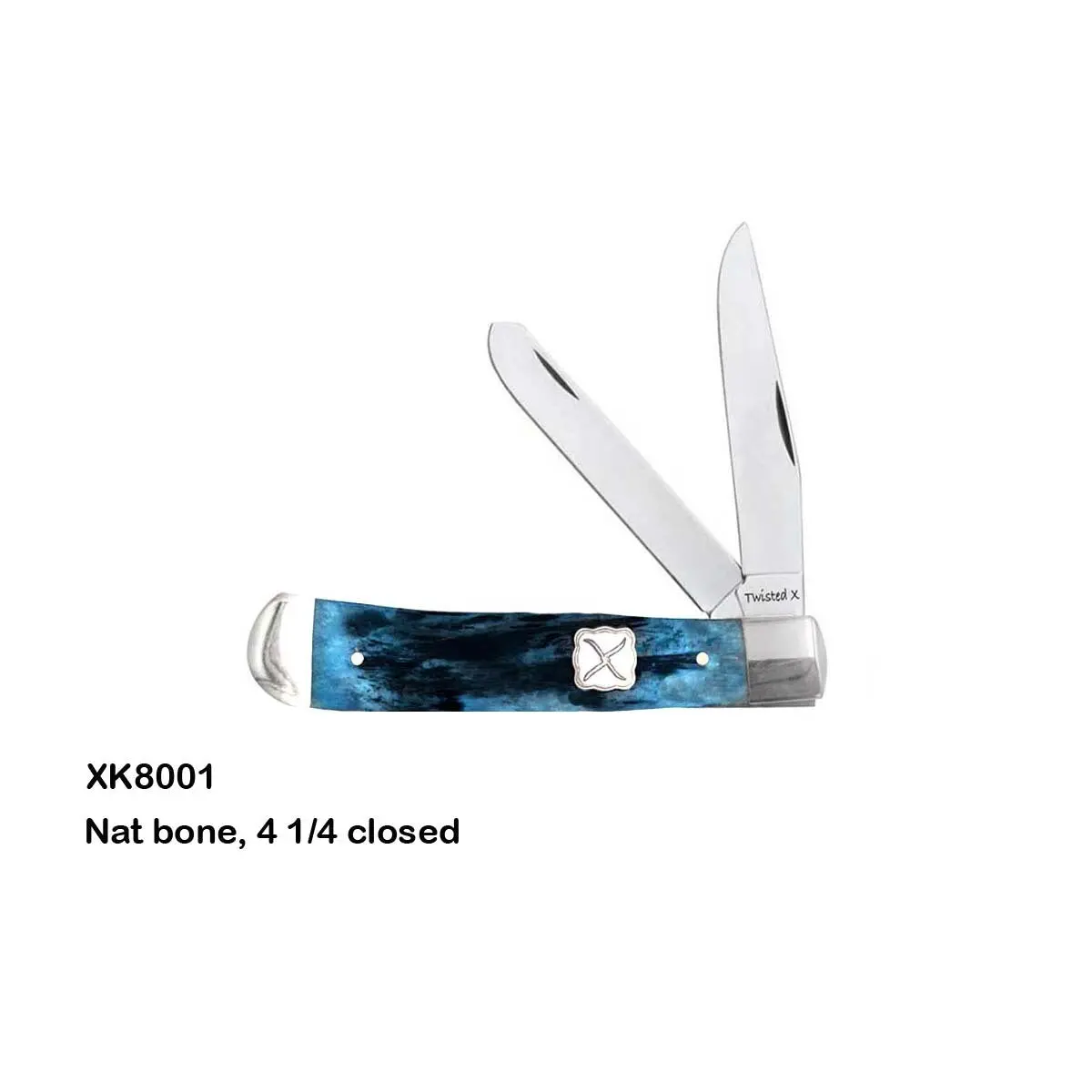 Twisted X  Knifes- 4 1/4" Dbl Ss Bld Blue Bskt Weave Hndl 1