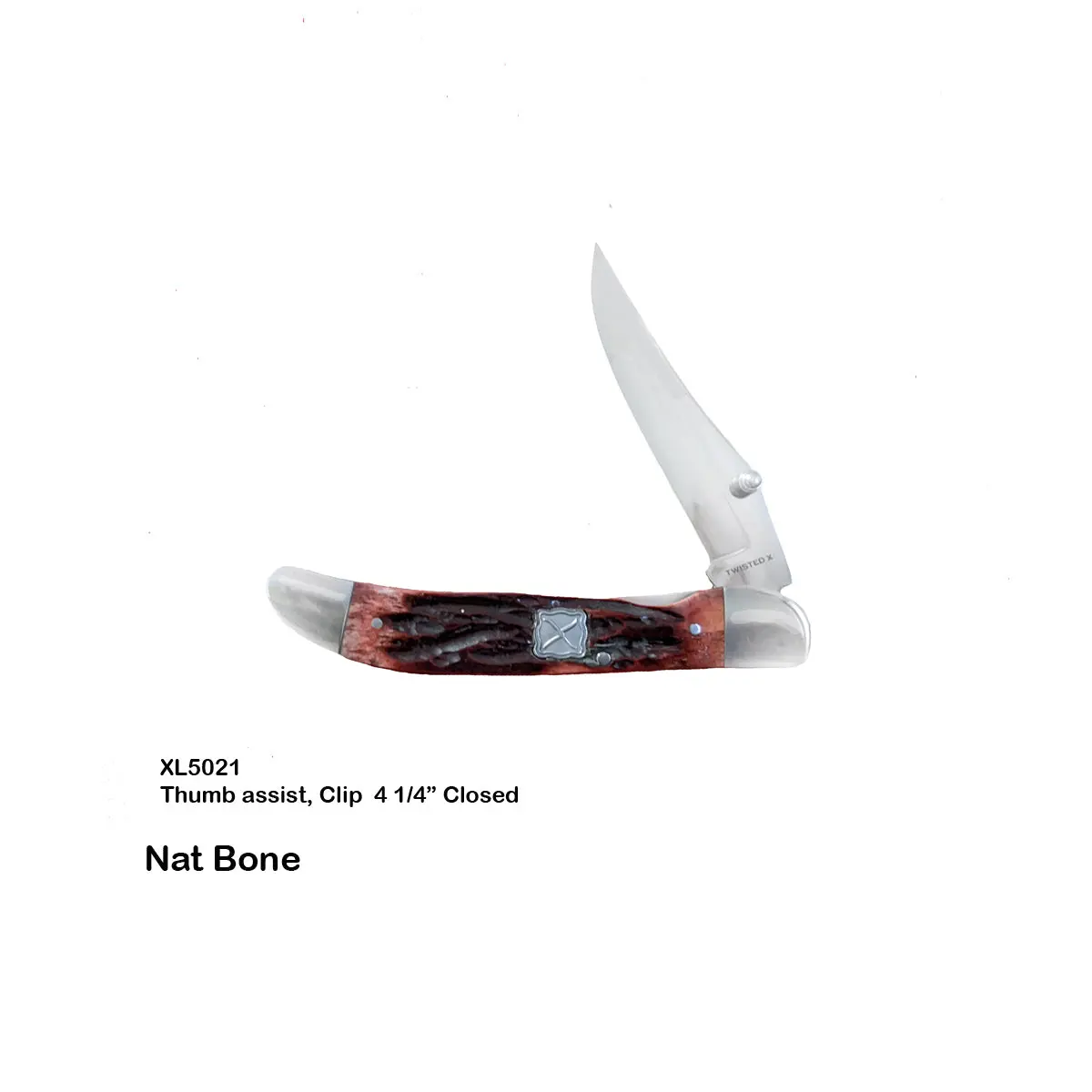 Twisted X Folding Knives- 4 1/4"" Red Bone Stockman 1