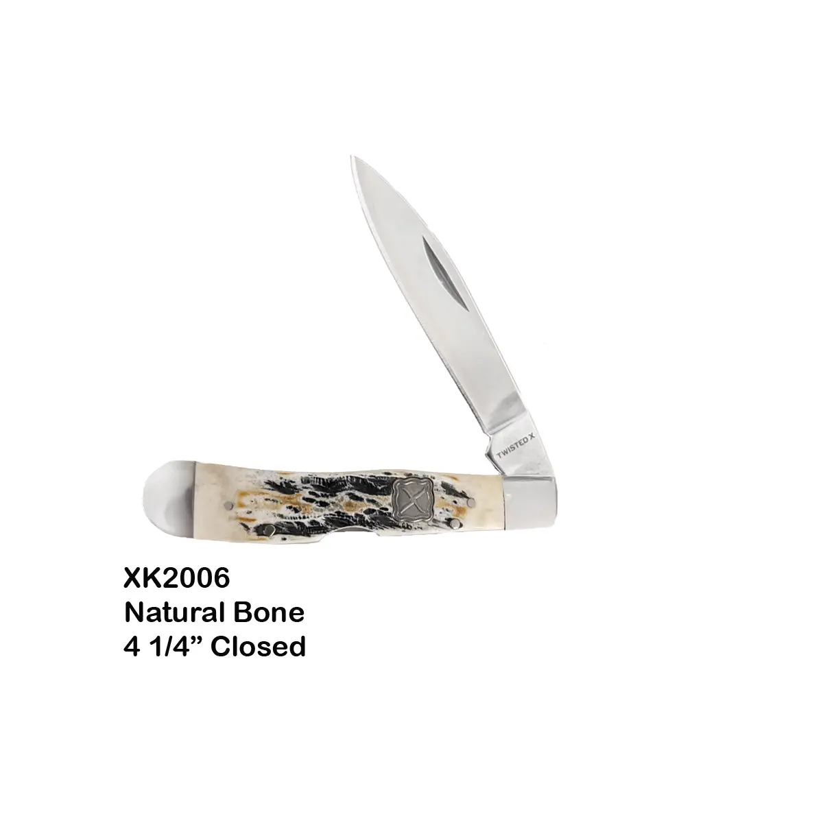 Twisted X Folding Knives- 4 1/4"" Natural Bone 1