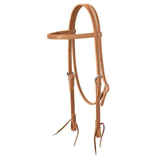 5/8 Harness Leather Browband Headstall - Golden Brown 1
